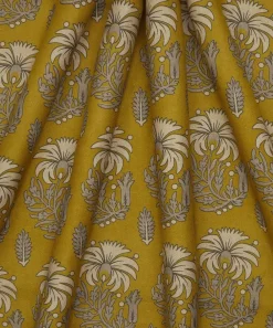 Liberty Interiors Furnishing Fabrics^Palm Parade Linen in Fennel