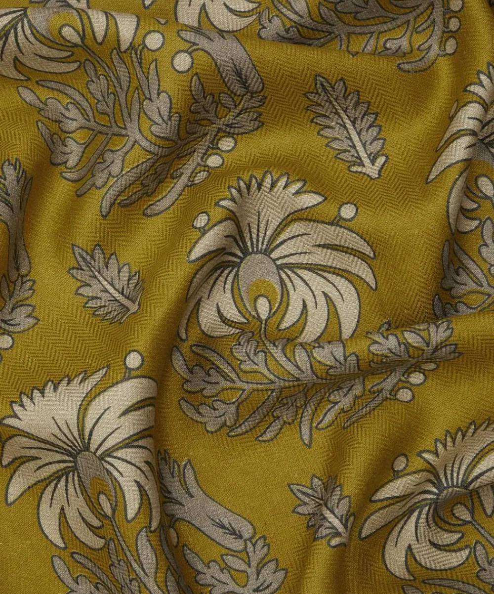 Liberty Interiors Furnishing Fabrics^Palm Parade Linen in Fennel