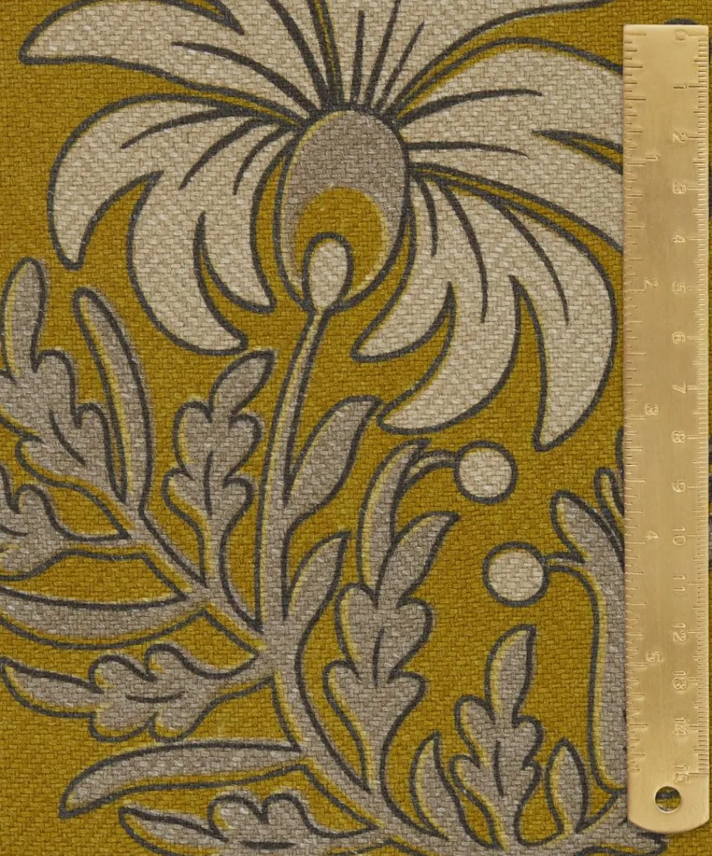 Liberty Interiors Furnishing Fabrics^Palm Parade Linen in Fennel
