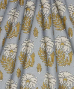 Liberty Interiors Furnishing Fabrics^Palm Parade Linen in Flax Flower