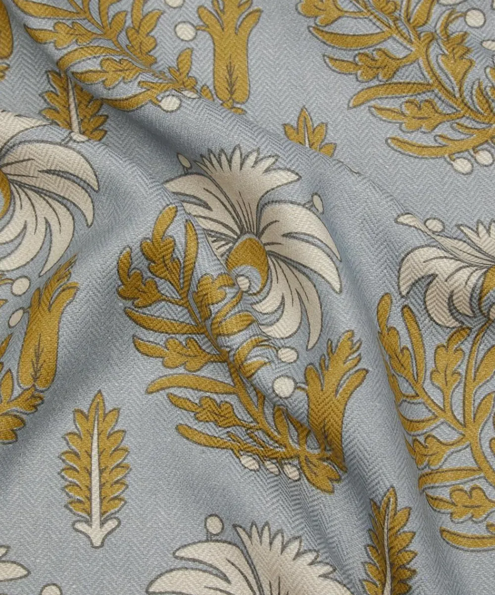 Liberty Interiors Furnishing Fabrics^Palm Parade Linen in Flax Flower