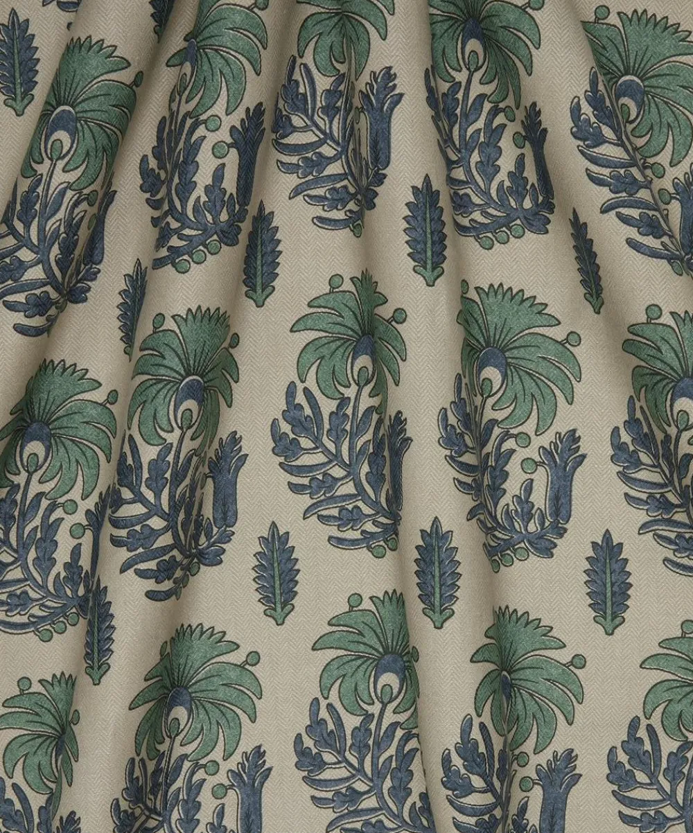 Liberty Interiors Furnishing Fabrics|Furnishing Fabrics^Palm Parade Linen in Jade