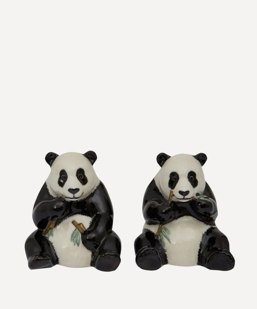 Quail Tableware^Panda Stoneware Salt and Pepper Shakers