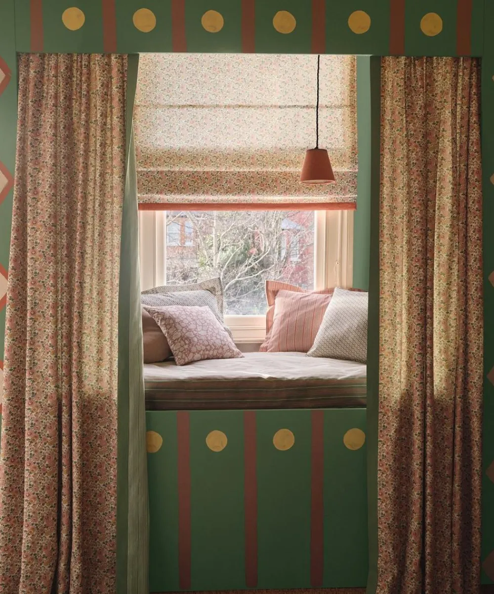 Liberty Interiors Furnishing Fabrics^Park Stripe Cotton in Galah Pink