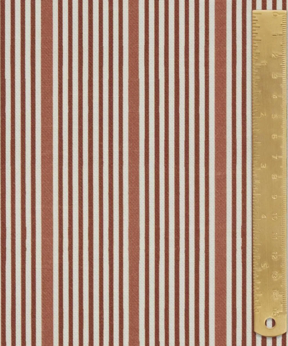 Liberty Interiors Furnishing Fabrics^Park Stripe Cotton in Galah Pink