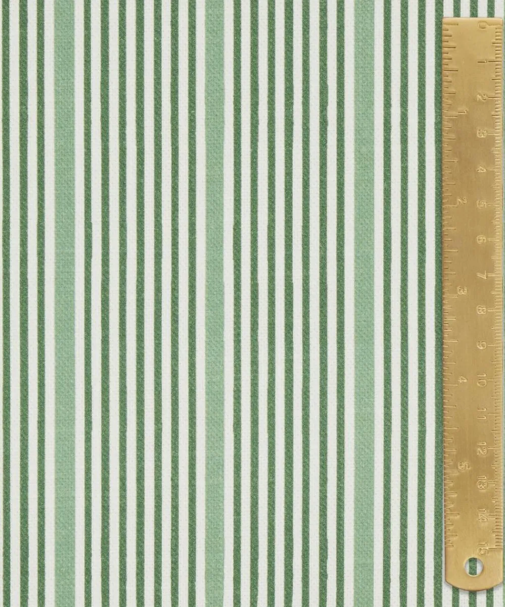 Liberty Interiors Furnishing Fabrics^Park Stripe Cotton in Purslane