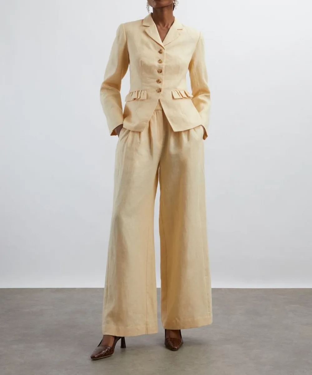 Posse Trousers & Shorts^Parker High-Waisted Linen Trousers