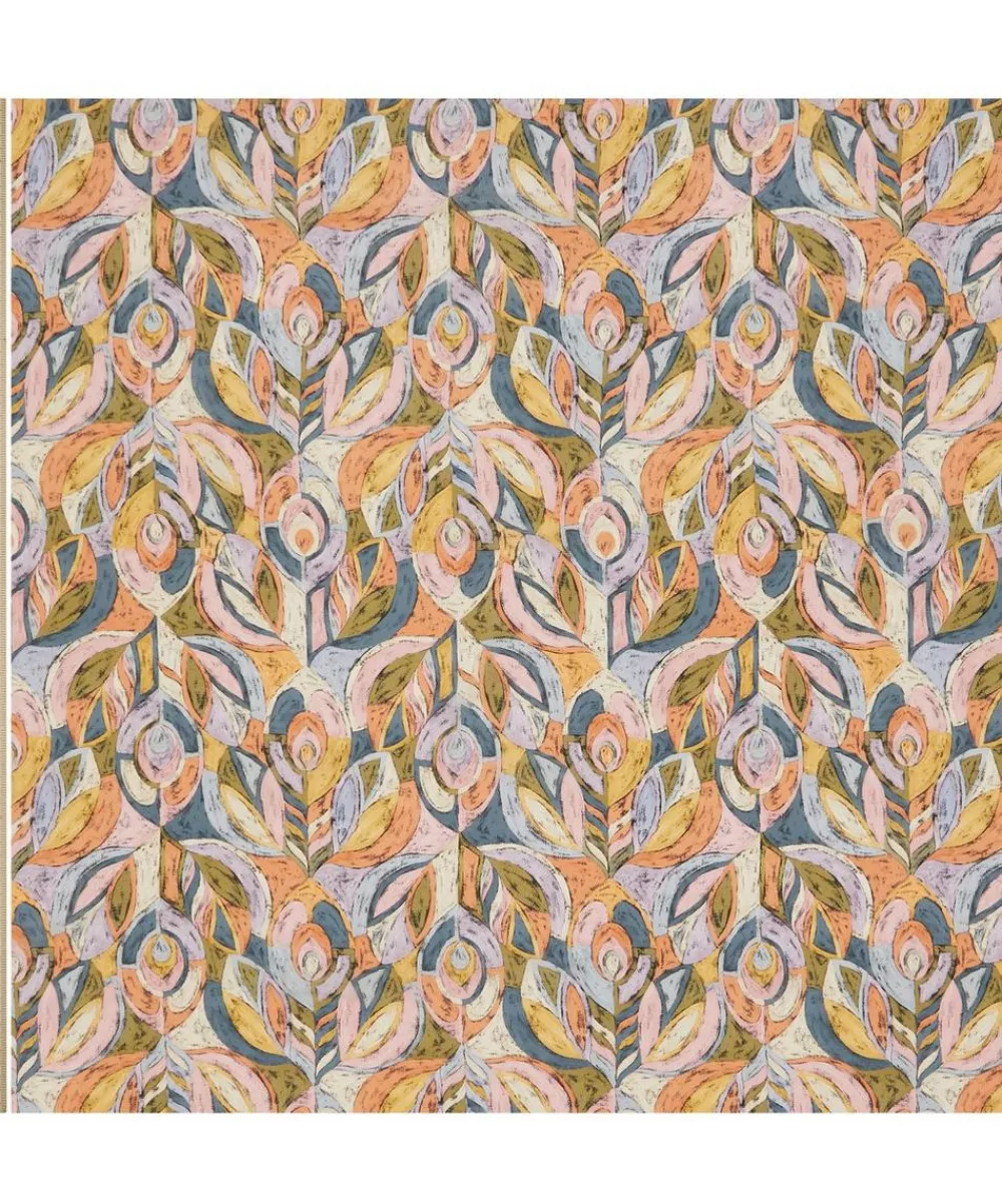 Liberty Fabrics Crepe De Chine^Pastel Peacock Crepe de Chine
