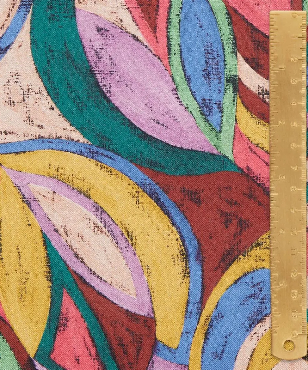 Liberty Fabrics Monument Twill^Pastel Peacock Silk Twill