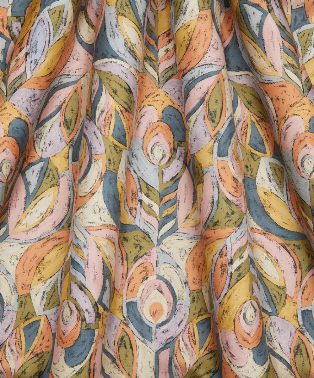 Liberty Fabrics Monument Twill^Pastel Peacock Silk Twill