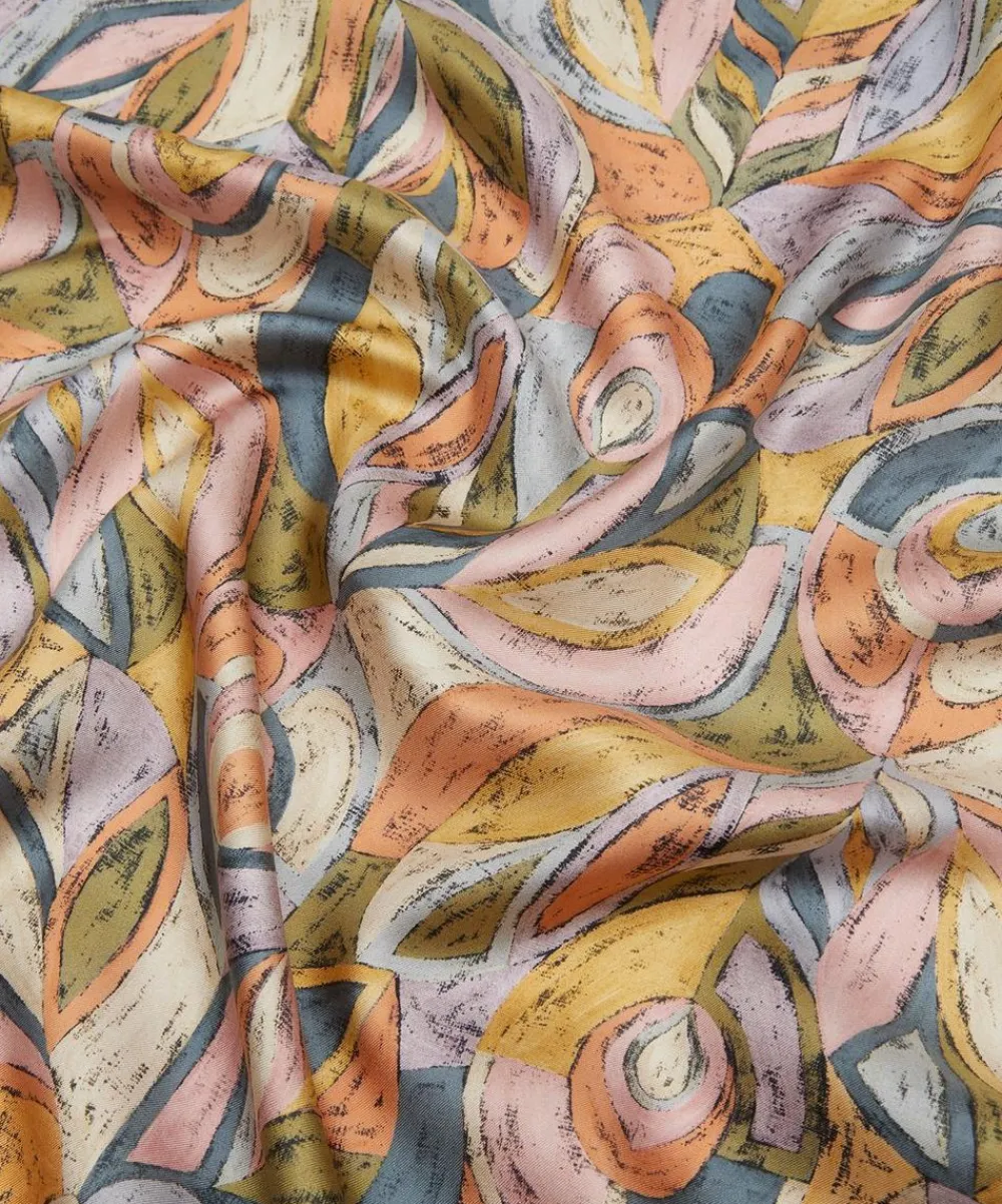 Liberty Fabrics Monument Twill^Pastel Peacock Silk Twill