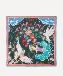 Liberty Scarves^Peace Love And 70x70 Silk Scarf