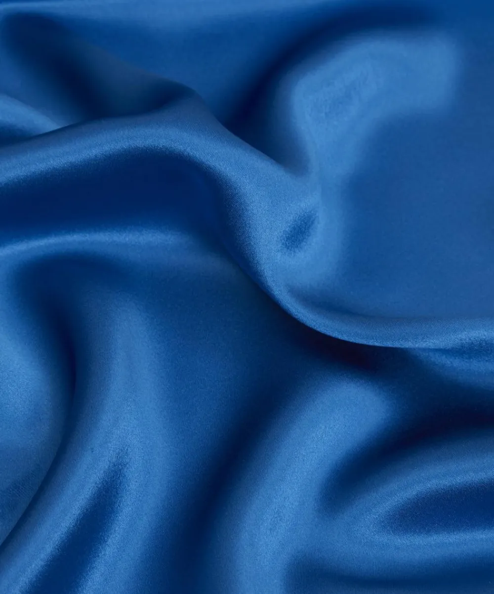 Liberty Fabrics Silk Satin|Classic Tana Lawn^Peacock Blue Plain Silk Satin