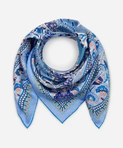 Liberty Scarves^Peacock Garden 70 x 70cm Silk Twill Scarf