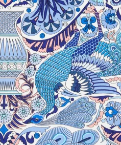 Liberty Scarves^Peacock Garden 70 x 70cm Silk Twill Scarf