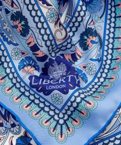 Liberty Scarves^Peacock Garden 70 x 70cm Silk Twill Scarf
