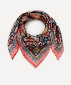Liberty Scarves^Peacock Garden 70 x 70cm Silk Twill Scarf