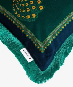 Liberty Cushions^Peacock Garden Rectangular Velvet Cushion