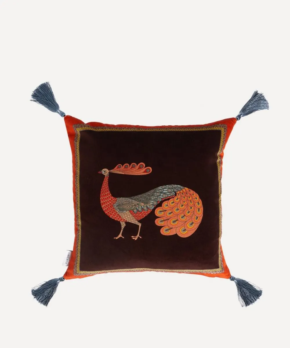 Liberty Cushions|Living Room^Peacock Garden Velvet Cushion
