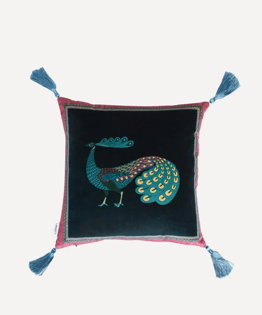 Liberty Cushions|Living Room^Peacock Garden Velvet Cushion