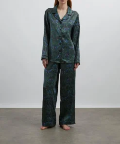 Liberty Sleepwear^Peacock Manor Relaxed Silk-Satin Pyjama Set