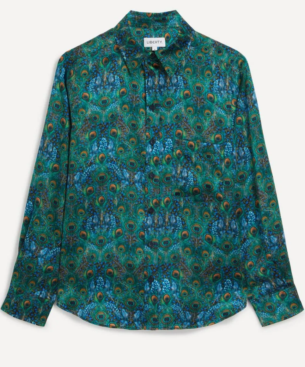 Liberty Tops^Peacock Manor Relaxed Silk Shirt