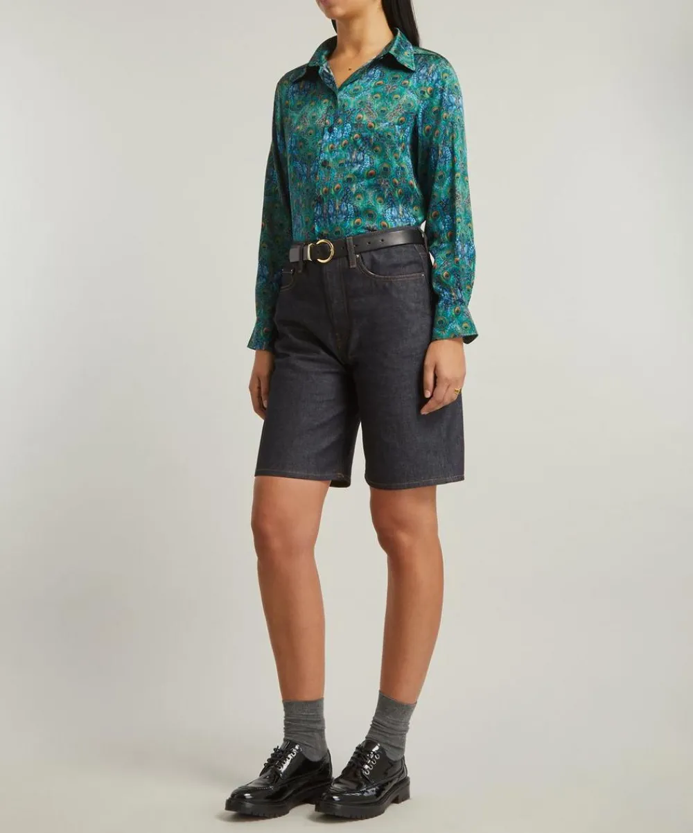 Liberty Tops^Peacock Manor Relaxed Silk Shirt