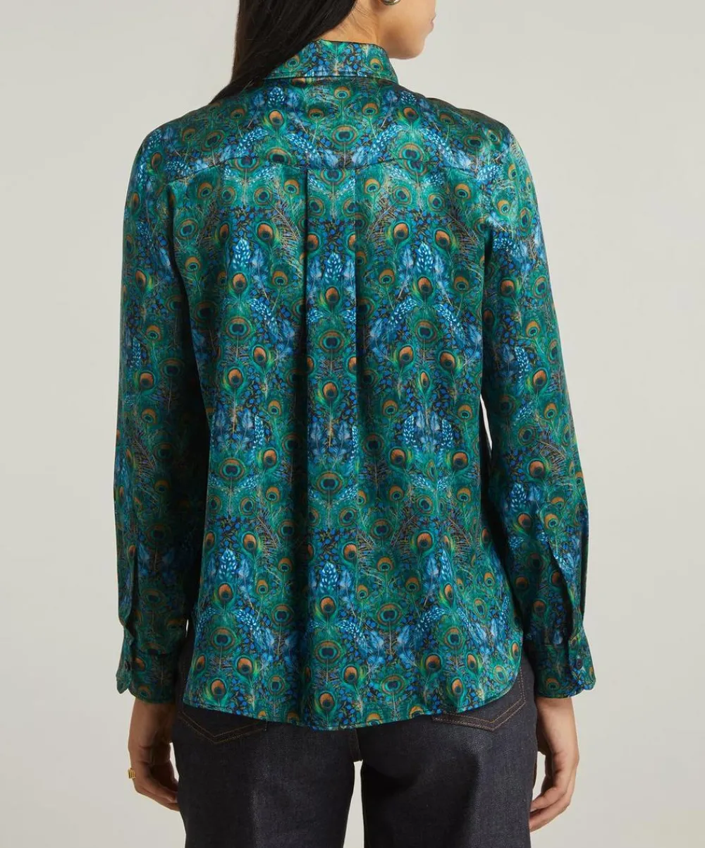 Liberty Tops^Peacock Manor Relaxed Silk Shirt