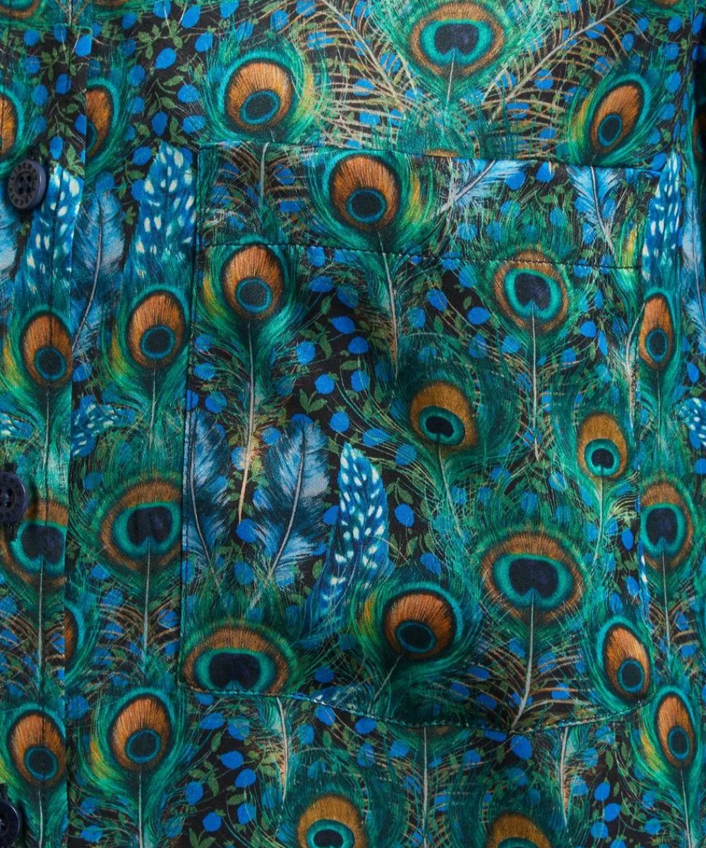 Liberty Tops^Peacock Manor Relaxed Silk Shirt