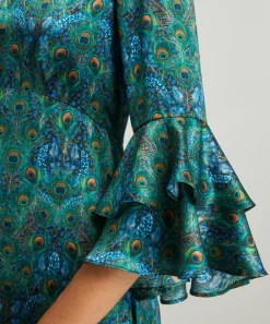 Liberty Dresses^Peacock Manor Silk Satin Gala Maxi Dress