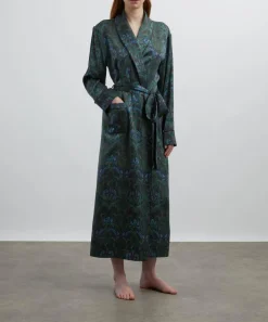 Liberty Sleepwear^Peacock Manor Silk-Satin Robe