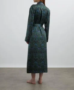 Liberty Sleepwear^Peacock Manor Silk-Satin Robe