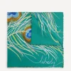 Liberty Pocket Squares^Peacock Plume Silk Pocket Square