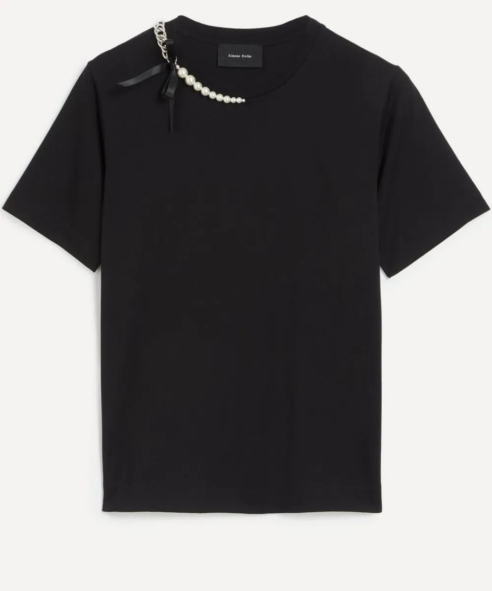 Simone Rocha Tops^Pearl and Chain Boy T-Shirt