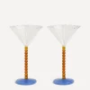 &Klevering Glass & Drinksware|Kitchen^Perle Amber Coupe Glasses Set of Two