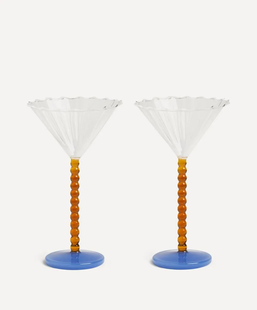 &Klevering Glass & Drinksware|Kitchen^Perle Amber Coupe Glasses Set of Two