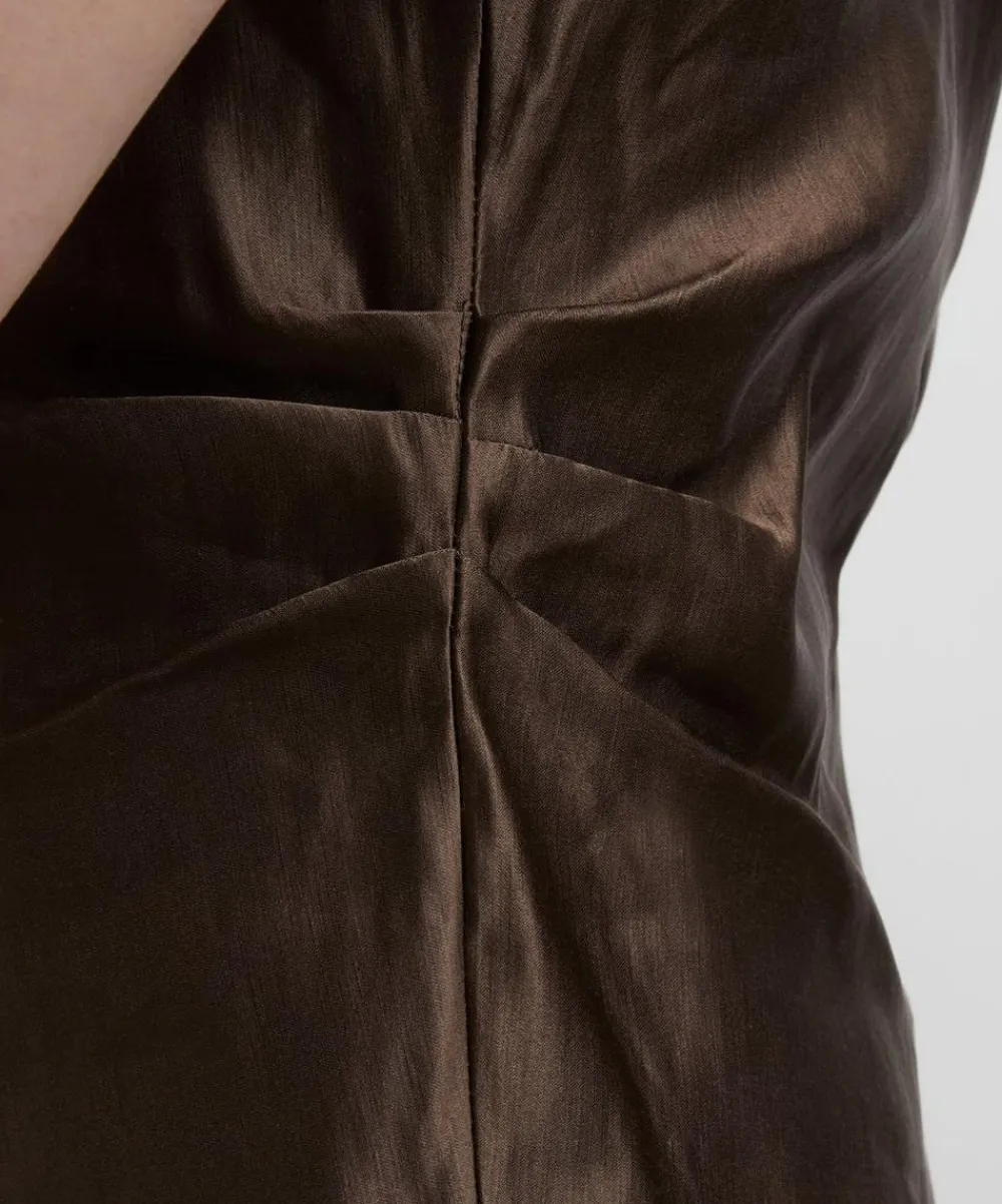 Loulou Studio Tops^Pero Deep Taupe Linen-Silk Blouse