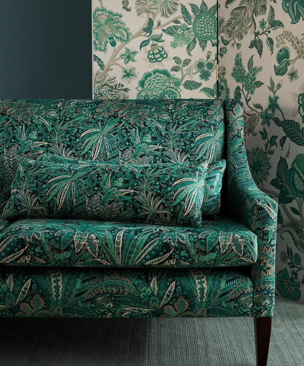 Liberty Interiors Furnishing Fabrics^Persian Voyage Amersham Linen-Blend in Jade