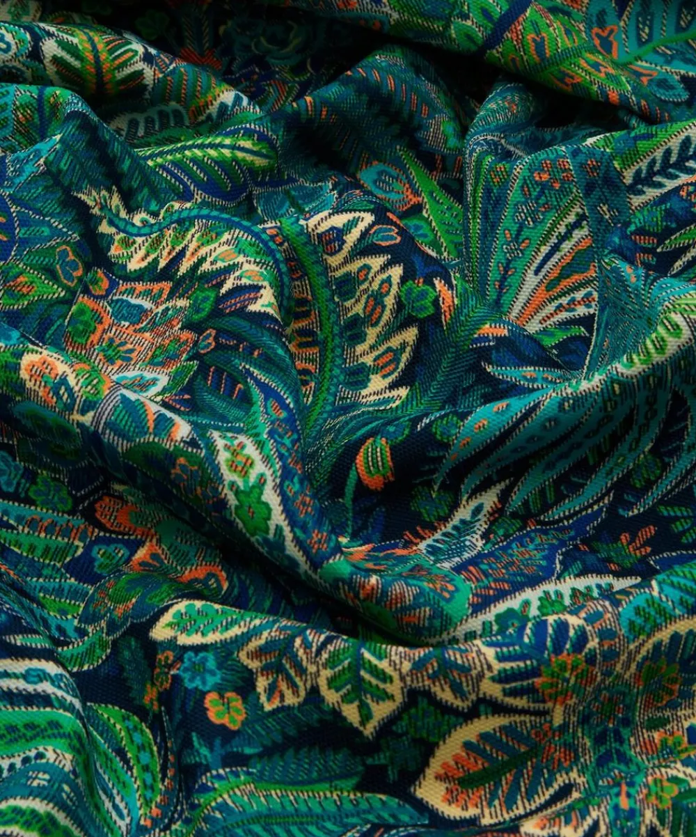 Liberty Interiors Furnishing Fabrics^Persian Voyage Majorelle in Palm Green – Outdoor