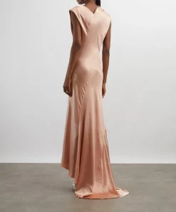 Alberta Ferretti Dresses^Pink Asymmetrical Long Satin Dress