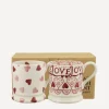 Emma Bridgewater Mugs^Pink Hearts and Sampler Boxed Half-Pint Mugs