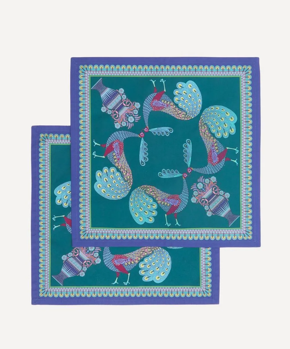 Liberty Tableware|Kitchen^2PK Peacock Garden 45x45cm Napkin