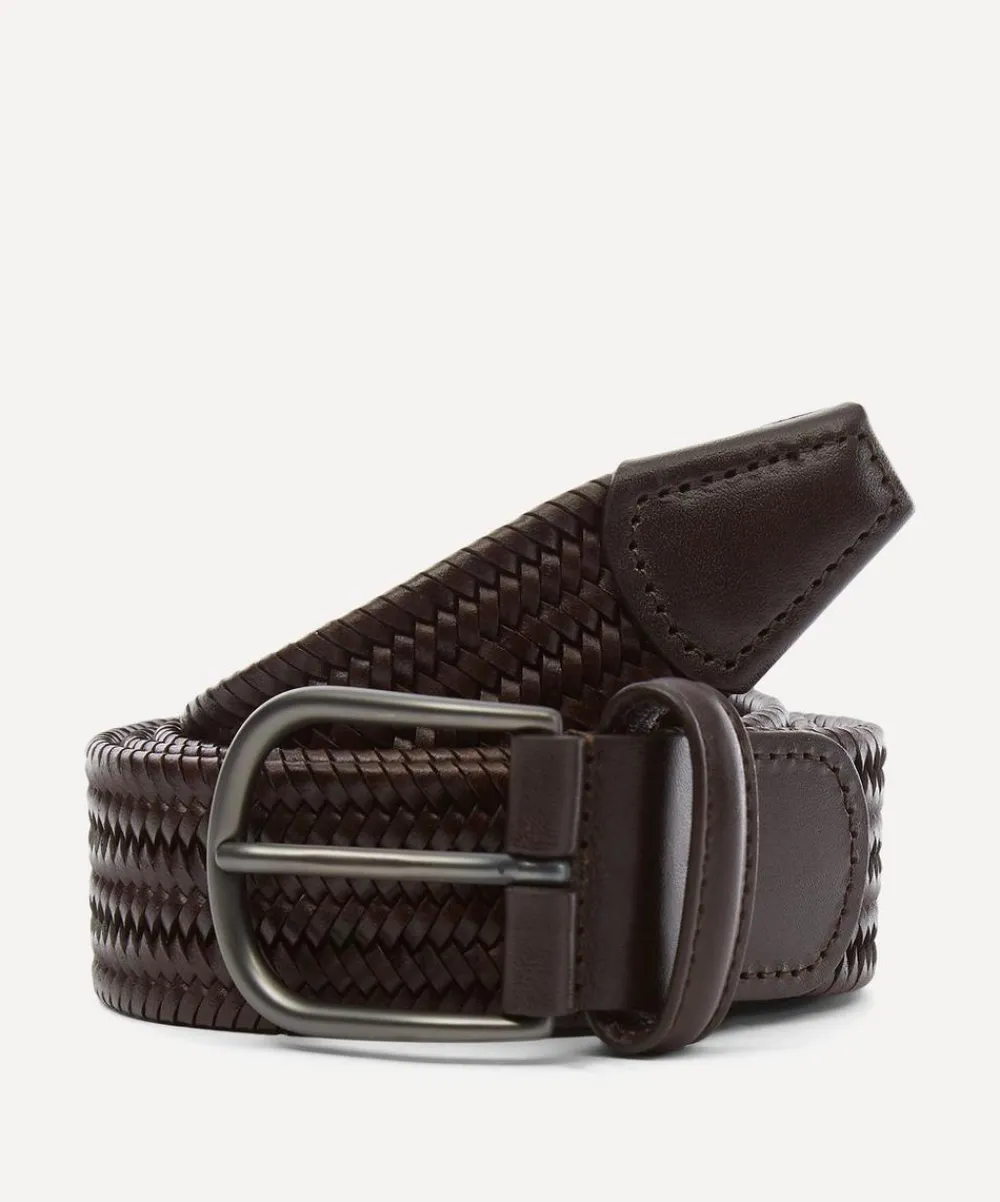 Anderson's Belts^Plain Leather Woven Belt