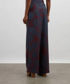 Dries Van Noten Trousers & Shorts^Pleated Jacquard Satin Wide-Leg Trousers