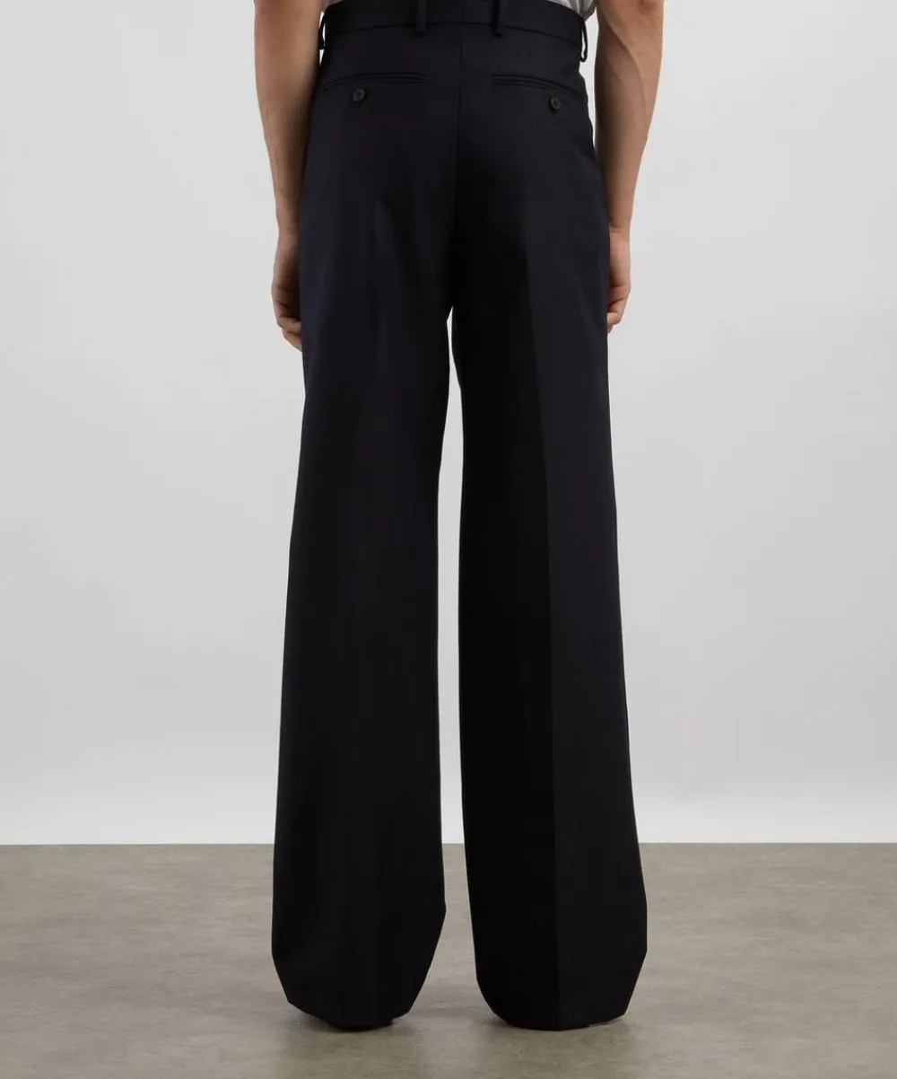 Dries Van Noten Trousers^Pleated Straight-Leg Wool Trousers