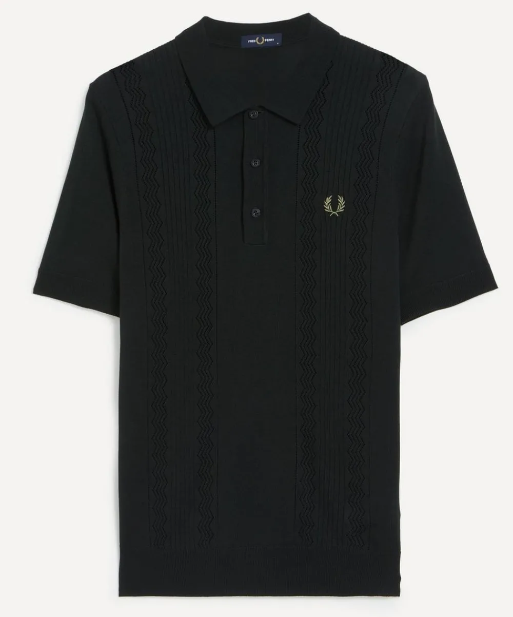 Fred Perry Shirts^Pointelle Panel Knitted Shirt