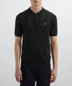 Fred Perry Shirts^Pointelle Panel Knitted Shirt