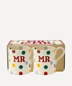 Emma Bridgewater Mugs^Polka Dot Mr and Mr Boxed Half-Pint Mugs Set of Two