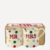 Emma Bridgewater Mugs^Polka Dot Mr and Mrs Boxed Half-Pint Mugs Set of Two