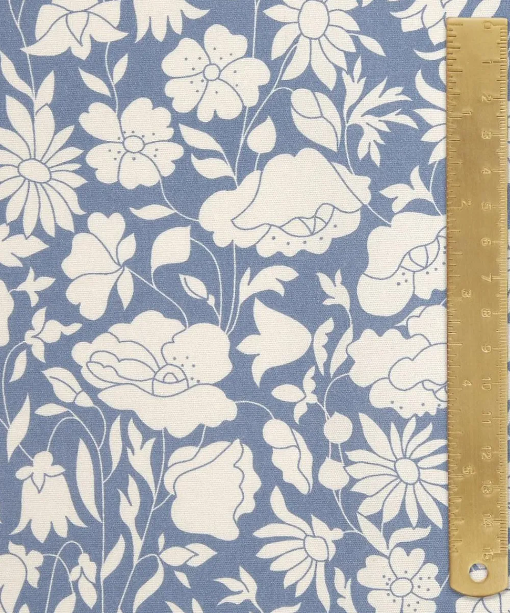 Liberty Interiors Furnishing Fabrics^Poppy Grace Cotton in Flax Flower